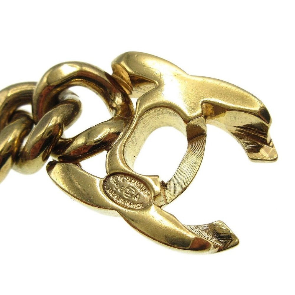Authentic CHANEL CC Turnlock Motif Charm Gold Chain Bracelet 96A Accessories - Picture 5 of 7
